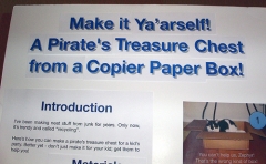 CC26-MS-02a: Make it Yourself! A Pirate's Treasure Chest from a Copier Paper Box!